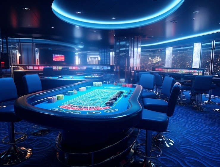 Tampilan antarmuka meja French roulette dengan layout taruhan dan display wheel